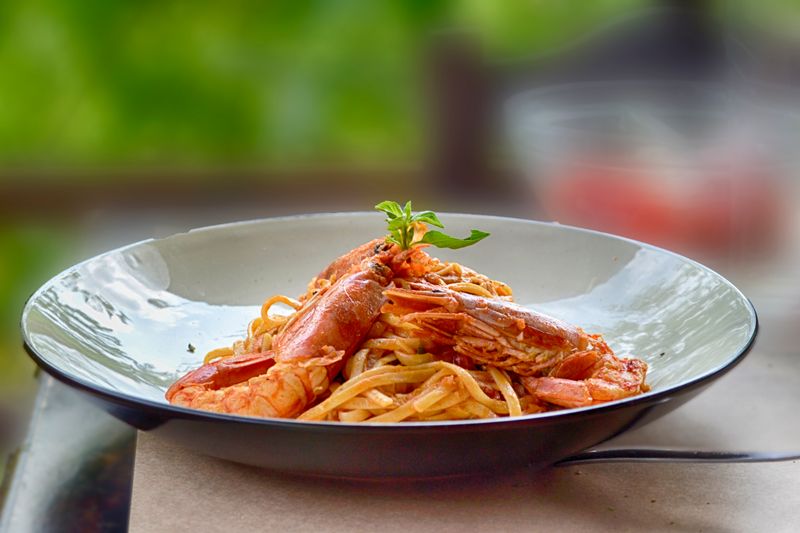 Lobster linguine with white wine sauce at Marcos